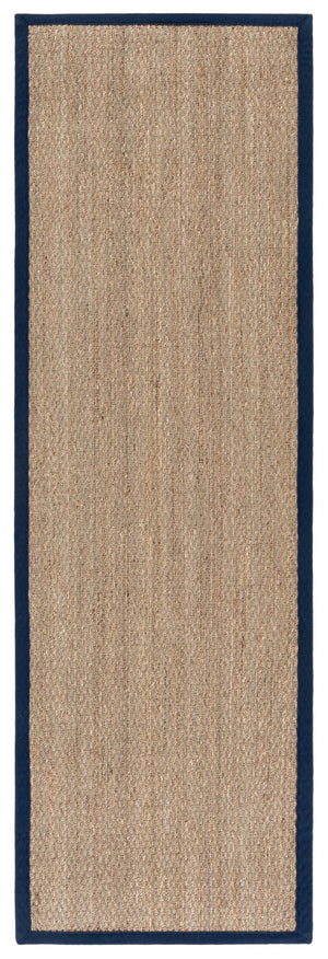 Safavieh Nf Power Loomed Seagrass Runner Rug - Plush Comfort And Elegant Design For Any Home Space Decor Natural ,Navy Blue Seagrass Nf111e-28