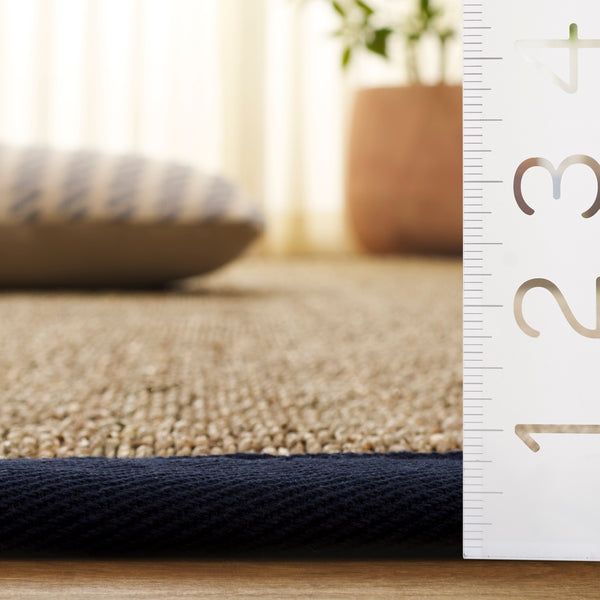 Safavieh Nf Power Loomed Seagrass Runner Rug - Plush Comfort And Elegant Design For Any Home Space Decor Natural ,Navy Blue Seagrass Nf111e-5