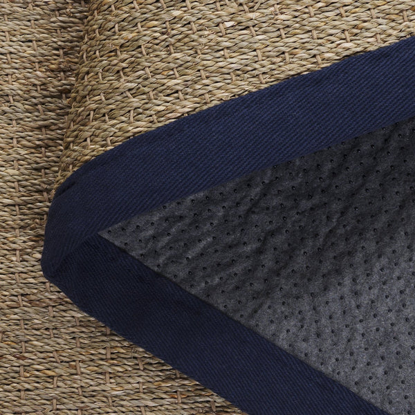 Safavieh Nf Power Loomed Seagrass Runner Rug - Plush Comfort And Elegant Design For Any Home Space Decor Natural ,Navy Blue Seagrass Nf111e-5