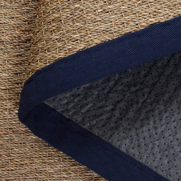 Safavieh Nf Elegant Seagrass Area Rug - Durable, Eco-friendly Design For Luxurious Home Decor Enhancement Natural ,Navy Blue Seagrass Nf111e-3