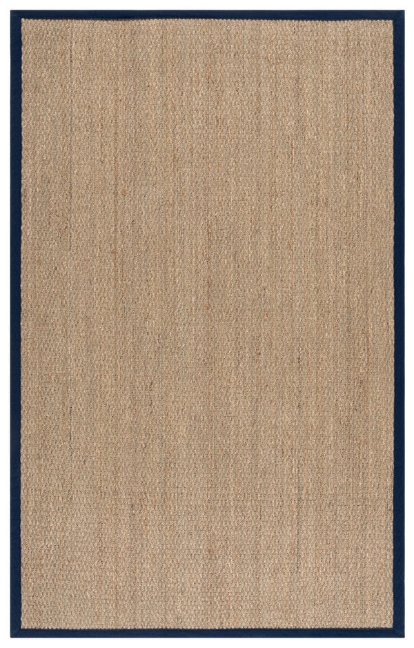 Safavieh Nf Power Loomed Seagrass Runner Rug - Plush Comfort And Elegant Design For Any Home Space Decor Natural ,Navy Blue Seagrass Nf111e-5