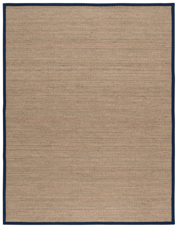 Safavieh Nf Power Loomed Seagrass Runner Rug - Plush Comfort And Elegant Design For Any Home Space Decor Natural ,Navy Blue Seagrass Nf111e-8