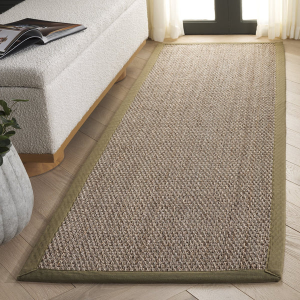 Safavieh Nf Power Loomed Seagrass Runner Rug - Plush Comfort And Elegant Design For Any Home Space Decor Natural ,Olive Seagrass Nf111g-28