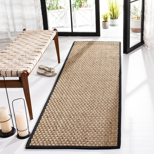 Safavieh Nf Power Loomed Seagrass Area Rug - Timeless Elegance For Any Space With Durable, Luxurious Comfort Natural ,Black Seagrass Nf114c-68
