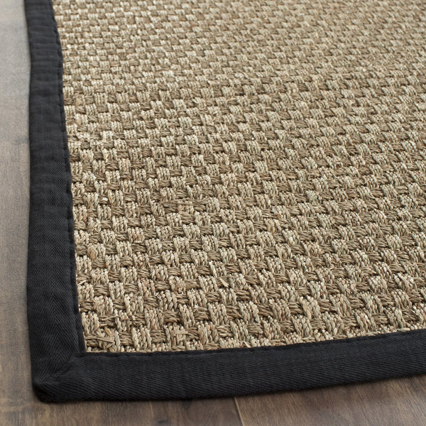 Safavieh Nf Power Loomed Seagrass Area Rug - Timeless Elegance For Any Space With Durable, Luxurious Comfort Natural ,Black Seagrass Nf114c-68