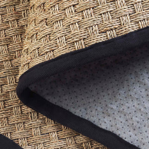 Safavieh Nf Power Loomed Seagrass Area Rug - Timeless Elegance For Any Space With Durable, Luxurious Comfort Natural ,Black Seagrass Nf114c-68