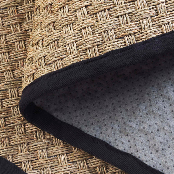 Safavieh Nf Power Loomed Seagrass Area Rug - Timeless Elegance For Any Space With Durable, Luxurious Comfort Natural ,Black Seagrass Nf114c-68