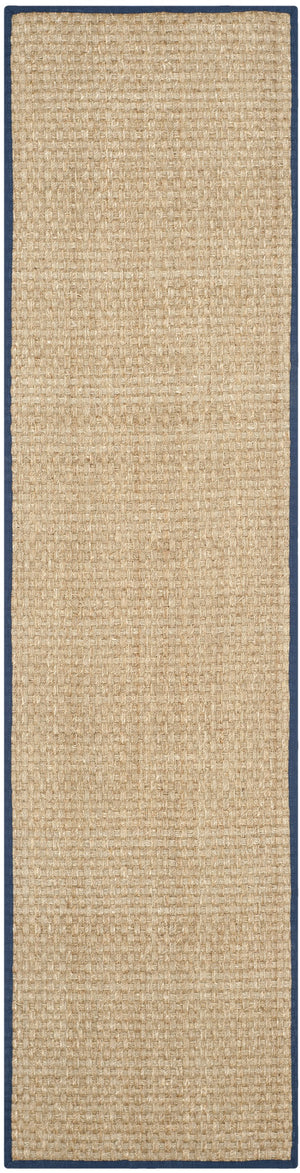 Safavieh Nf Power Loomed Seagrass Area Rug - Timeless Elegance For Any Space With Durable, Luxurious Comfort Natural ,Navy Blue Seagrass Nf114e-68