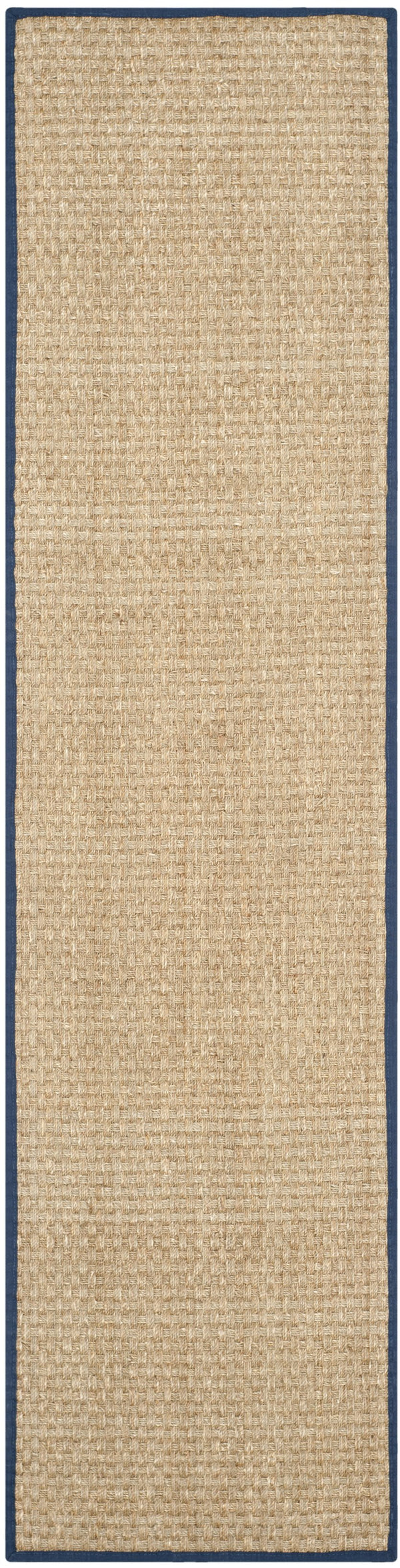 Safavieh Nf Power Loomed Seagrass Area Rug - Timeless Elegance For Any Space With Durable, Luxurious Comfort Natural ,Navy Blue Seagrass Nf114e-68