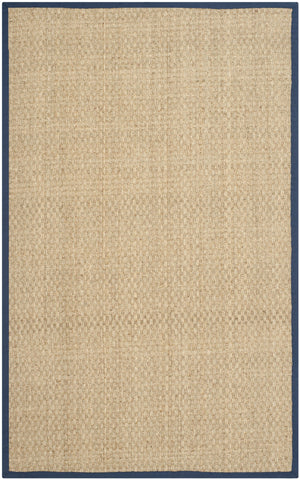 Safavieh Nf Power Loomed Seagrass Area Rug - Timeless Elegance For Any Space With Durable, Luxurious Comfort Natural ,Navy Blue Seagrass Nf114e-68