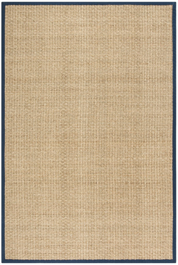 Safavieh Nf Power Loomed Seagrass Area Rug - Timeless Elegance For Any Space With Durable, Luxurious Comfort Natural ,Navy Blue Seagrass Nf114e-68