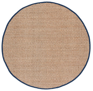 Safavieh Nf Power Loomed Seagrass Area Rug - Timeless Elegance For Any Space With Durable, Luxurious Comfort Natural ,Navy Blue Seagrass Nf114e-68