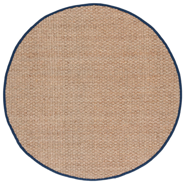Safavieh Nf Power Loomed Seagrass Area Rug - Timeless Elegance For Any Space With Durable, Luxurious Comfort Natural ,Navy Blue Seagrass Nf114e-68