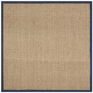 Safavieh Nf Power Loomed Seagrass Area Rug - Timeless Elegance For Any Space With Durable, Luxurious Comfort Natural ,Navy Blue Seagrass Nf114e-68