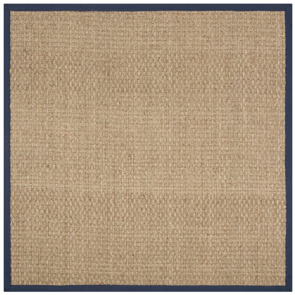 Safavieh Nf Power Loomed Seagrass Area Rug - Timeless Elegance For Any Space With Durable, Luxurious Comfort Natural ,Navy Blue Seagrass Nf114e-68