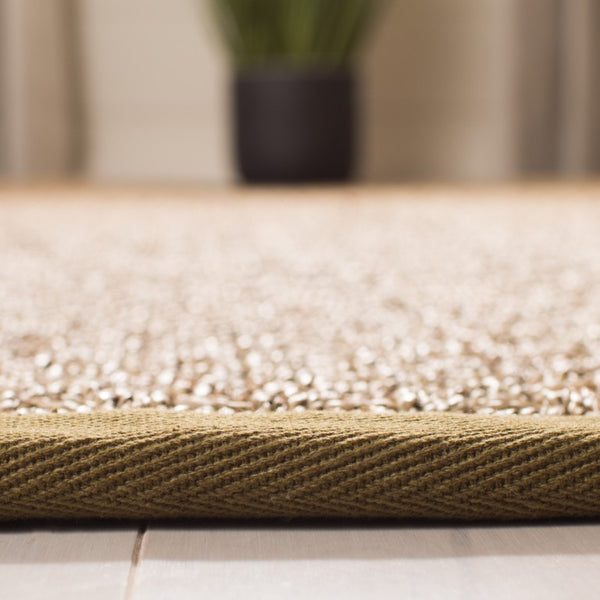 Safavieh Nf Seagrass Basket Weave Area Rug Natural Olive Tones Low Pile Organic Texture NF114G-4SQ