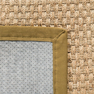 Safavieh Nf Seagrass Basket Weave Area Rug Natural Olive Tones Low Pile Organic Texture NF114G-4SQ