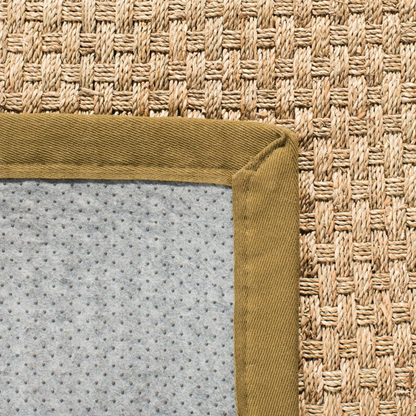 Safavieh Nf Seagrass Basket Weave Area Rug Natural Olive Tones Low Pile Organic Texture NF114G-4SQ