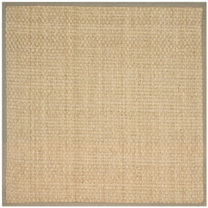 Safavieh Nf Seagrass Basket Weave Area Rug Natural Olive Tones Low Pile Organic Texture NF114G-4SQ