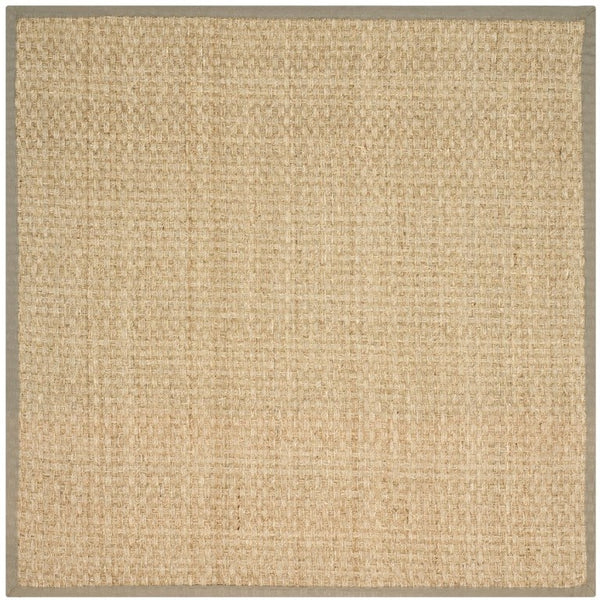 Safavieh Nf Seagrass Basket Weave Area Rug Natural Olive Tones Low Pile Organic Texture NF114G-4SQ