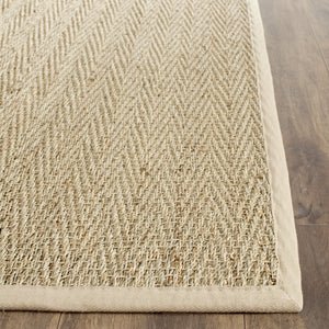 Safavieh Nf Herringbone Seagrass Area Rug 6' X 8' – Eco-friendly Beige Border, Luxurious Texture, Timeless Charm Natural ,Beige Seagrass Nf115a-68