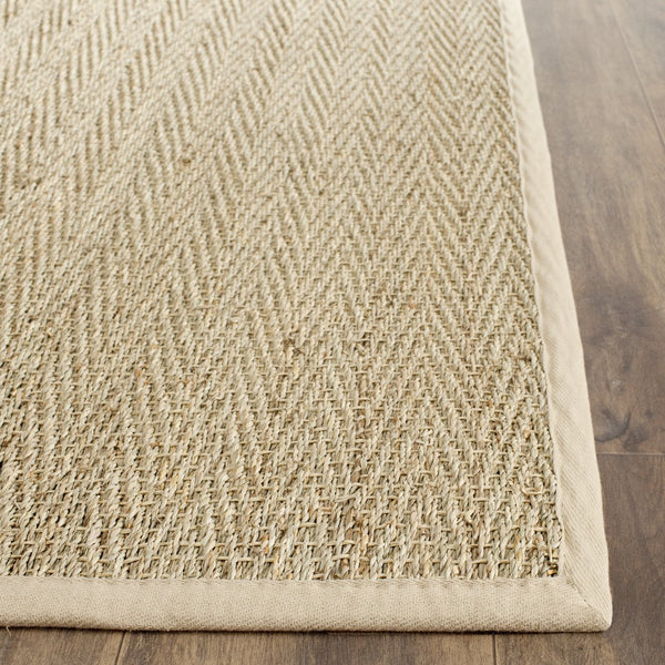 Safavieh Nf Herringbone Seagrass Area Rug 6' X 8' – Eco-friendly Beige Border, Luxurious Texture, Timeless Charm Natural ,Beige Seagrass Nf115a-68
