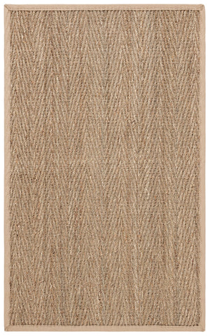 Safavieh Nf Herringbone Seagrass Area Rug 6' X 8' – Eco-friendly Beige Border, Luxurious Texture, Timeless Charm Natural ,Beige Seagrass Nf115a-68