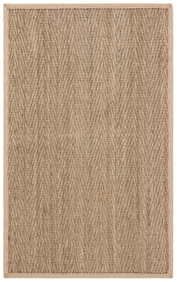Safavieh Nf Herringbone Seagrass Area Rug 6' X 8' – Eco-friendly Beige Border, Luxurious Texture, Timeless Charm Natural ,Beige Seagrass Nf115a-68