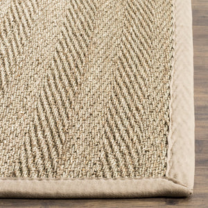 Safavieh Nf Herringbone Seagrass Area Rug 6' X 8' – Eco-friendly Beige Border, Luxurious Texture, Timeless Charm Natural ,Beige Seagrass Nf115a-68