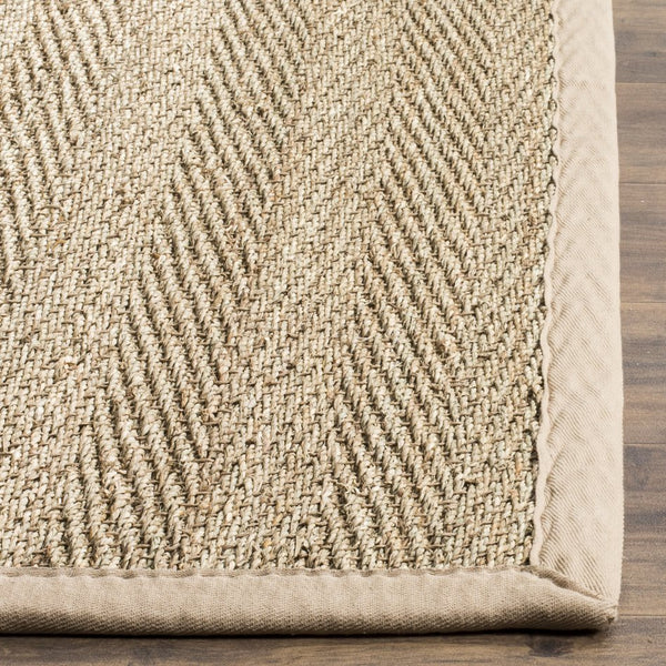 Safavieh Nf Herringbone Seagrass Area Rug 6' X 8' – Eco-friendly Beige Border, Luxurious Texture, Timeless Charm Natural ,Beige Seagrass Nf115a-68