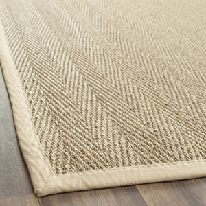 Safavieh Nf Herringbone Seagrass Area Rug 6' X 8' – Eco-friendly Beige Border, Luxurious Texture, Timeless Charm Natural ,Beige Seagrass Nf115a-68
