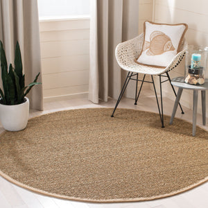 Safavieh Nf Herringbone Seagrass Area Rug 6' X 8' – Eco-friendly Beige Border, Luxurious Texture, Timeless Charm Natural ,Beige Seagrass Nf115a-68