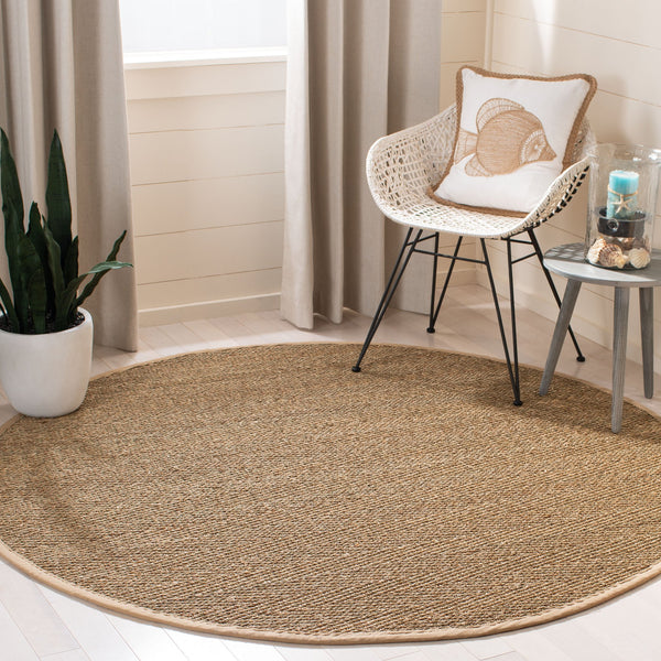 Safavieh Nf Herringbone Seagrass Area Rug 6' X 8' – Eco-friendly Beige Border, Luxurious Texture, Timeless Charm Natural ,Beige Seagrass Nf115a-68
