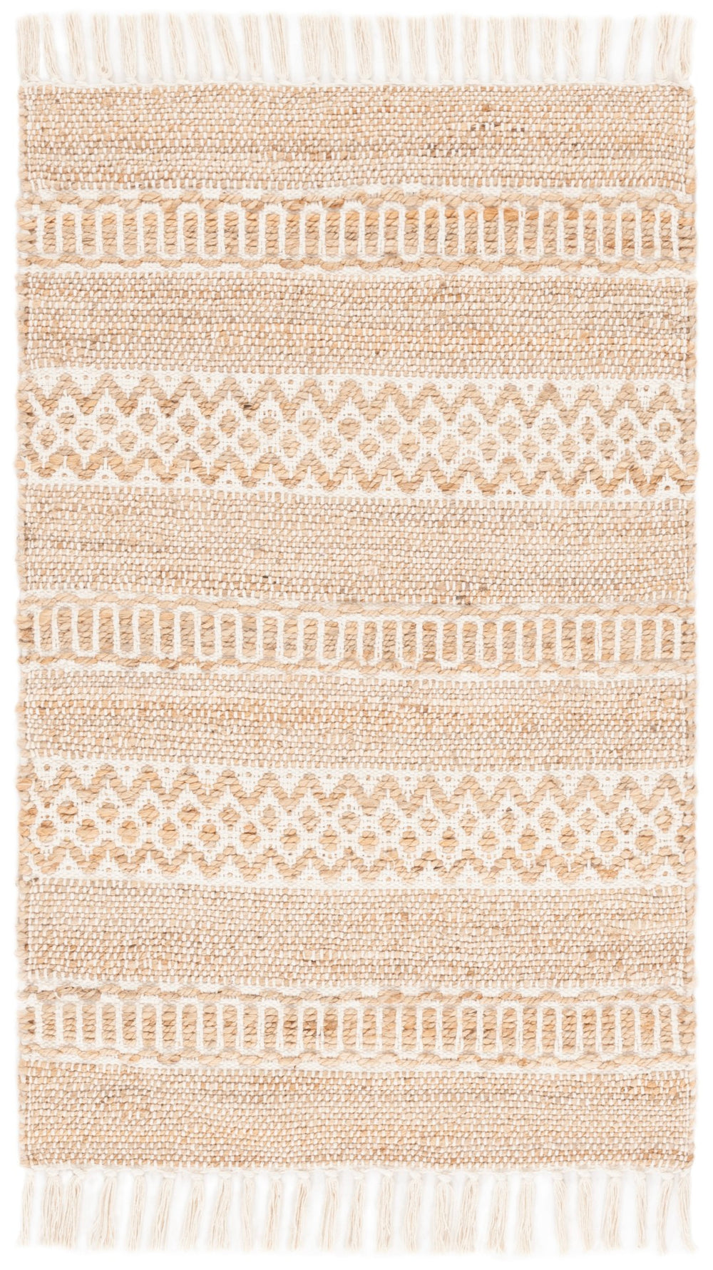Safavieh Natural Fiber Area Rug - Stylish 3' X 5' Home Decor In Elegant Natural Ivory For Any Room Decor Natural ,Gold 50% Jute,50% Cotton Nf123d-4