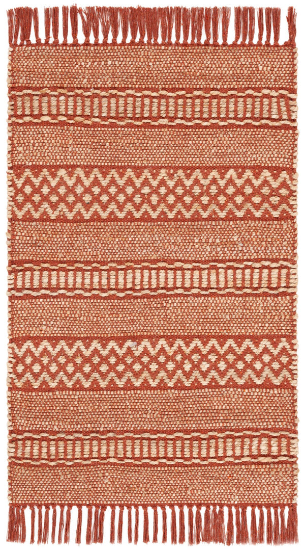 Safavieh Natural Fiber Area Rug - Stylish 3' X 5' Home Decor In Elegant Natural Ivory For Any Room Decor Natural ,Rust 50% Jute,50% Cotton Nf123p-4