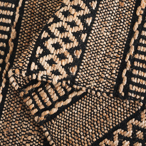 Safavieh Natural 5' X 8' Area Rug – Elegant Jute & Cotton Blend In Versatile Natural/Black For Timeless Style Natural ,Black 50% Jute,50% Cotton Nf123z-5