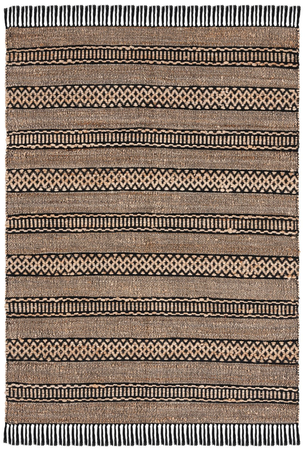 Safavieh Natural Fiber Area Rug - Stylish 3' X 5' Home Decor In Elegant Natural Ivory For Any Room Decor Natural ,Black 50% Jute,50% Cotton Nf123z-3