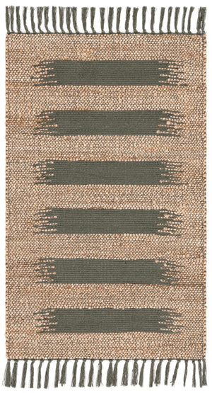 Safavieh Natural Fiber Area Rug In Natural And Ivory - Handcrafted Jute And Cotton For Timeless Elegance Natural ,Green 70% Jute,30% Cotton Nf124y-5