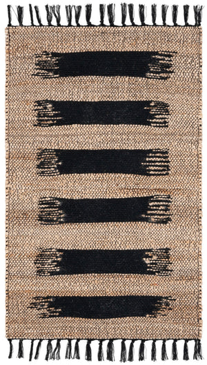 Safavieh Natural Fiber Area Rug In Natural And Ivory - Handcrafted Jute And Cotton For Timeless Elegance Natural ,Black 70% Jute,30% Cotton Nf124z-4
