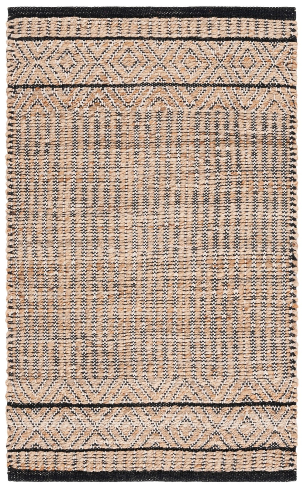 Safavieh Natural Fiber Ivory Area Rug – Handcrafted Jute & Cotton Blend For Earthy Elegance In Your Home Natural ,Black 70% Jute,30% Cotton Nf126z-4