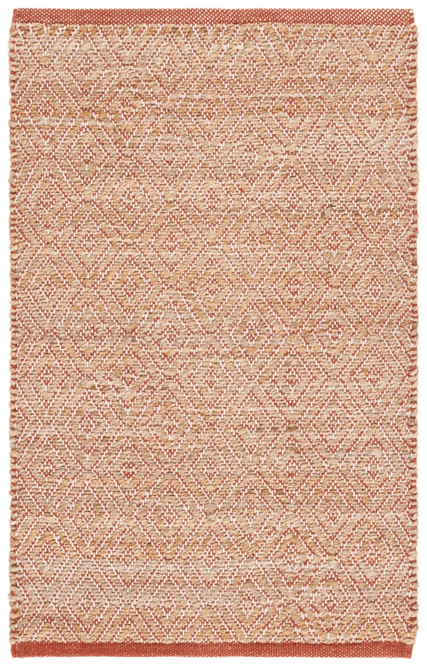 Safavieh Natural Fiber Area Rug - Elegant Ivory Design, Luxuriously Soft, Handcrafted In India For Timeless Style Natural ,Rust 70% Jute,30% Cotton Nf127p-29