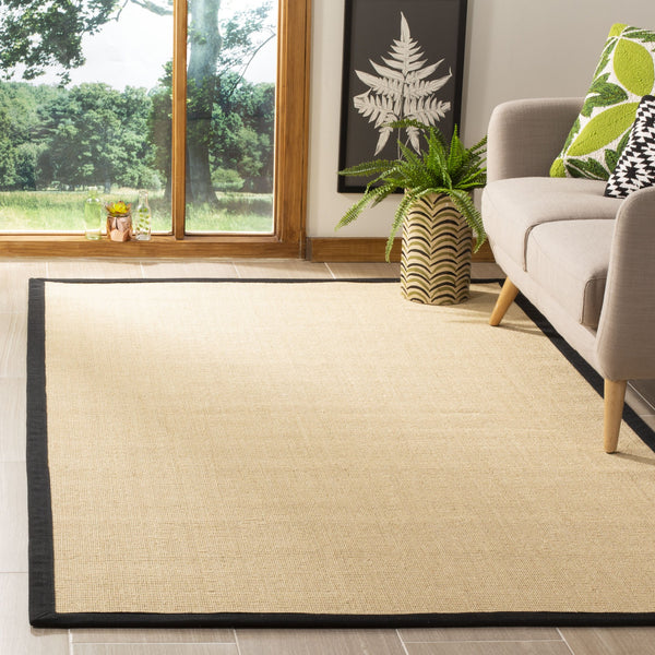 Safavieh Nf Timeless Elegance Sisal Area Rug - Durable, Chic Design For Modern Home Decor And Comfort Beige ,Black Sisal Pile Nf131a-10
