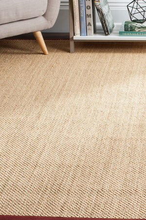 Safavieh Nf Elegant Sisal Area Rug - Versatile Comfort & Timeless Style For Your Living Space Décor Maize ,Burgundy Sisal Pile Nf141d-4sq