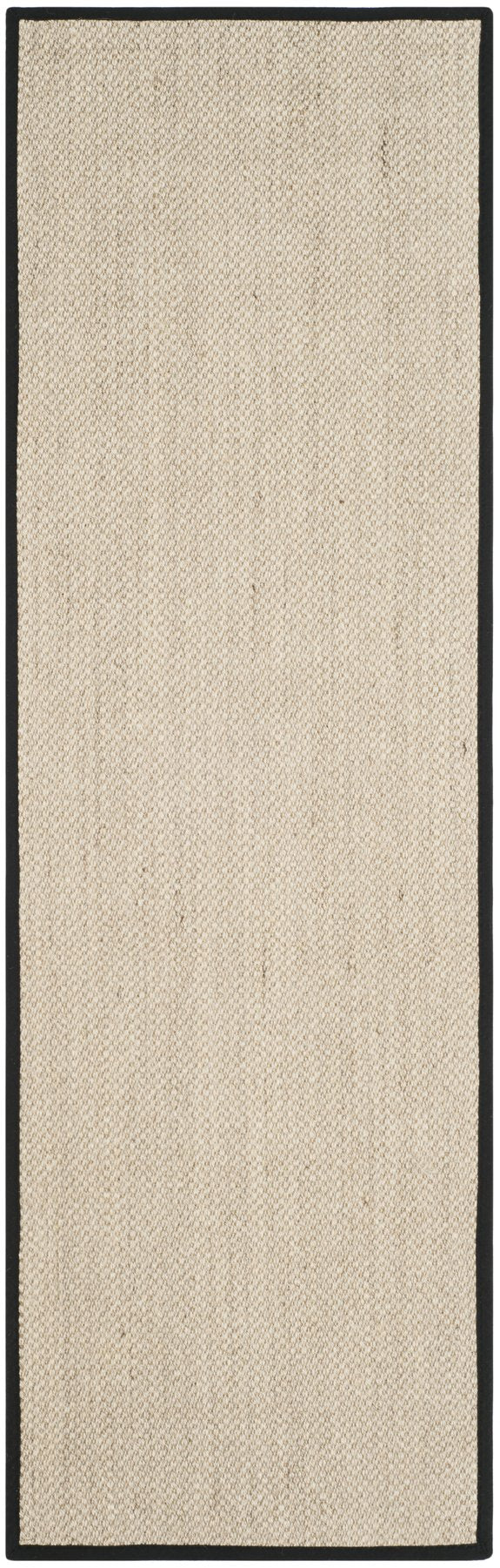 Safavieh Nf Elegant Black And Natural Fiber Area Rug - Luxurious Power-loomed Design For Modern Interiors Marble ,Black Sisal Pile Nf143a-3sq