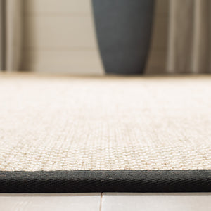 Safavieh Nf Elegant Black And Natural Fiber Area Rug - Luxurious Power-loomed Design For Modern Interiors Marble ,Black Sisal Pile Nf143a-3sq