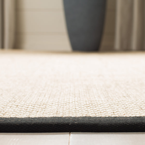 Safavieh Nf Elegant Black And Natural Fiber Area Rug - Luxurious Power-loomed Design For Modern Interiors Marble ,Black Sisal Pile Nf143a-3sq