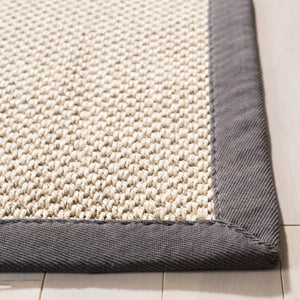 Safavieh Nf Elegant Black And Natural Fiber Area Rug - Luxurious Power-loomed Design For Modern Interiors Marble ,Dark Grey Sisal Pile Nf143d-3r