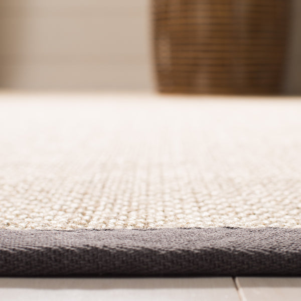 Safavieh Nf Elegant Black And Natural Fiber Area Rug - Luxurious Power-loomed Design For Modern Interiors Marble ,Dark Grey Sisal Pile Nf143d-3r