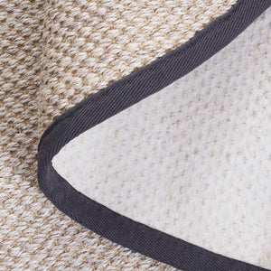 Safavieh Nf Elegant Black And Natural Fiber Area Rug - Luxurious Power-loomed Design For Modern Interiors Marble ,Dark Grey Sisal Pile Nf143d-3r