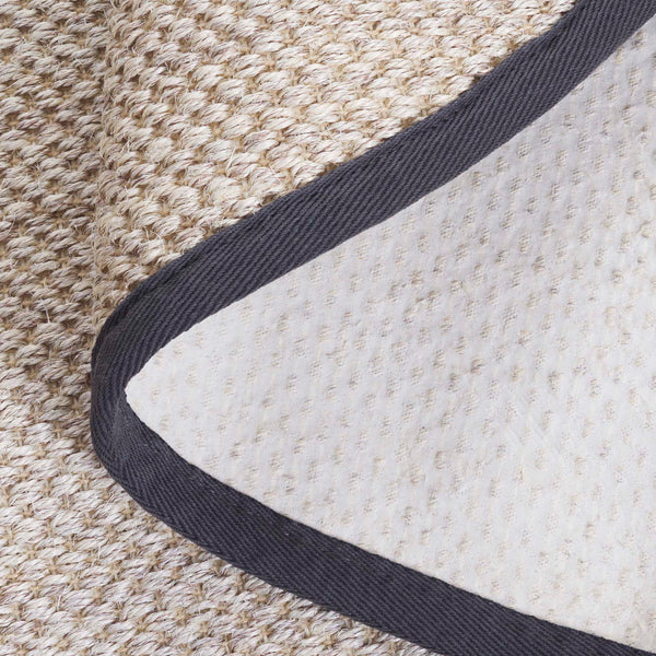 Safavieh Nf Elegant Black And Natural Fiber Area Rug - Luxurious Power-loomed Design For Modern Interiors Marble ,Dark Grey Sisal Pile Nf143d-3r